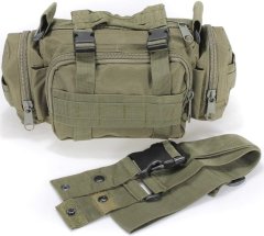 Camerazar Vojenská taktická ledvinka Tactical, zelená, polyester 600D, 30x8x18 cm