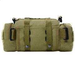 Camerazar Vojenská taktická ledvinka Tactical, zelená, polyester 600D, 30x8x18 cm