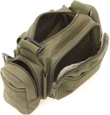 Camerazar Vojenská taktická ledvinka Tactical, zelená, polyester 600D, 30x8x18 cm