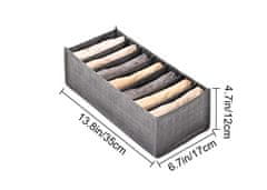 Camerazar Organizér pro oblečení šedý, látka, 35x17x12 cm