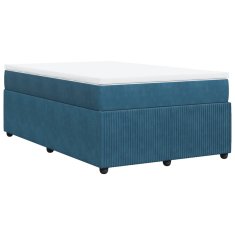 Vidaxl Box spring postel s matrací tmavě modrá 120x190 cm samet