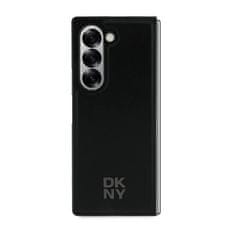 DKNY Originální zadní kryt Magsafe Plain Leather Metal Stack Logo DKHMZFD6PSMCSLK pro Samsung Galaxy Z Fold 6 černý