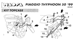 SHAD Montážní sada pro horní kufr Top master V0T59T Piaggio/Vespa TPH 50 Typhoon (94–16)