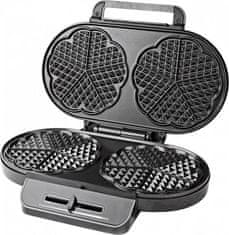 Nedis Vafle maker | 2 x 5 Heart shaped waffles | 12 cm | 1200 W | Automatická regulace teploty | Kov / Plast