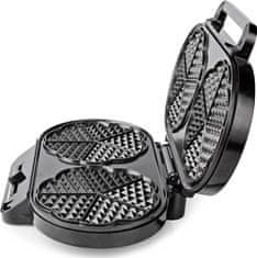 Nedis Vafle maker | 2 x 5 Heart shaped waffles | 12 cm | 1200 W | Automatická regulace teploty | Kov / Plast