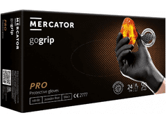 MERCATOR GOGRIP - Nitrilové rukavice, bez pudru, 50 ks, černé (2x SILNĚJŠÍ), R-101, L