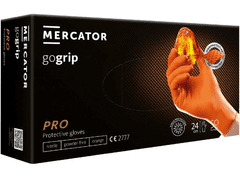 MERCATOR GOGRIP - Nitrilové rukavice, bez pudru, 50 ks, oranžové (3x SILNĚJŠÍ), R-103, L