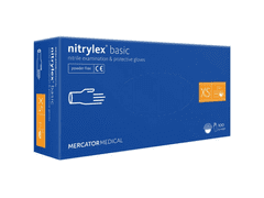 NITRYLEX BASIC - Nitrilové rukavice (bez pudru) tm. modré, 100 ks, R-019, XS