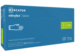 NITRYLEX CLASSIC - Nitrilové rukavice (bez pudru) modré, nesterilní - 100 ks, R-020, S