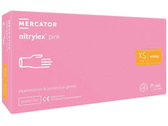 NITRYLEX PINK - Nitrilové rukavice (bez pudru) růžové, 100 ks, R-009, XS