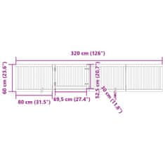 Petromila Zábrana pro psy s dvířky skládací 4 panely černá 320 cm topol