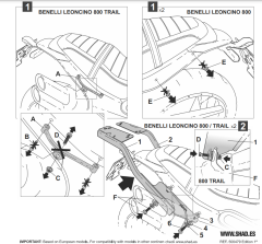 SHAD Montážní sada pro horní kufr Top master B0LN81ST BENELLI Leoncino 800 Trail