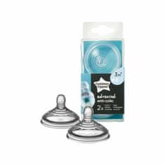 Tommee Tippee CTN Dudlík na láhev ADVANCED ANTI-COLIC, Střední průtok 3m+, 2ks