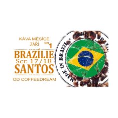 COFFEEDREAM Káva BRAZÍLIE SANTOS NY2 - Hmotnost: 100g, Typ kávy: Zrnková, Způsob balení: běžný třívrstvý sáček