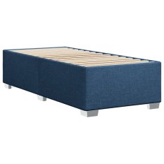 Vidaxl Box spring postel s matrací modrá 90x190 cm textil