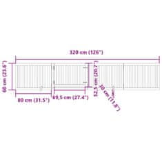 Petromila Zábrana pro psy s dvířky skládací 4 panely hnědá 320 cm topol