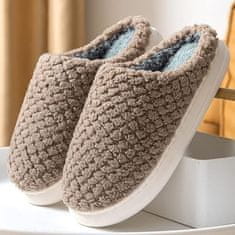 HOME & MARKER® Domácí pantofle, Teplé papuče, Teplé bačkory, Zimní Pantofle s kožíškem | COZYSTEPS Hnědá 38/39