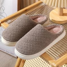 HOME & MARKER® Domácí pantofle, Teplé papuče, Teplé bačkory, Zimní Pantofle s kožíškem | COZYSTEPS Hnědá 40/41