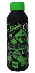 CurePink Nerezová láhev na pití Minecraft: Creeper (objem 500 ml)