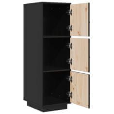 Vidaxl Skříň highboard černá 34x40x108,5 cm masivní borové dřevo