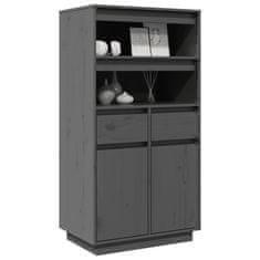 Vidaxl Skříň highboard šedá 60 x 40 x 116,5 cm masivní borové dřevo