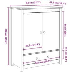 Vidaxl Skříň highboard medově hnědá 83x41,5x100 cm masivní borovice