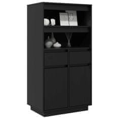 Vidaxl Skříň highboard černá 60 x 40 x 116,5 cm masivní borové dřevo