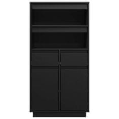 Vidaxl Skříň highboard černá 60 x 40 x 116,5 cm masivní borové dřevo