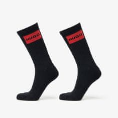 Hugo Boss Ponožky Logo Quarter Socks 2-Pack Black 43-46 Černá