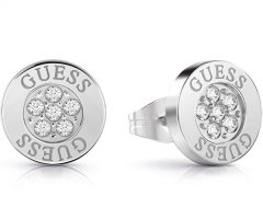 Guess Třpytivé peckové náušnice s krystaly Swarovski UBE78022