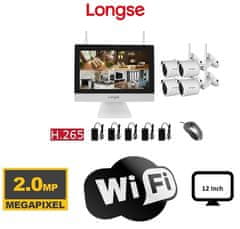 SAFETRONIK Wifi kamerový set s NVR LCD monitorem WIFI3604M4SW200 a 4 IP 2mpx kamerami IR 25m (Bez HDD)