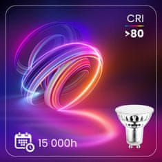 LUMILED 10x LED žárovka GU10 6W = 50W 580lm 6500K Studená bílá 120°