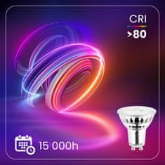 LUMILED 10x LED žárovka GU10 6W = 50W 580lm 6500K Studená bílá 38°