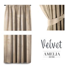 AmeliaHome Závěs Velvet 140x245 cm krémový, velikost 140x245