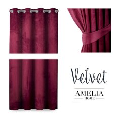 AmeliaHome Závěs Velvet 140x245 cm vínový, velikost 140x245