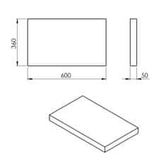 SAPHO AVICE deska 60x36cm, dub Rover AV0664 - Sapho