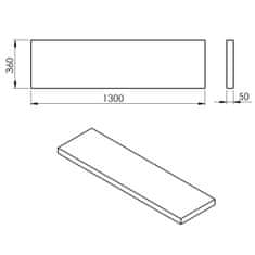 SAPHO AVICE deska 130x36cm, old wood AV1368 - Sapho