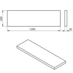 SAPHO AVICE deska 120x36cm, dub Rover AV1264 - Sapho