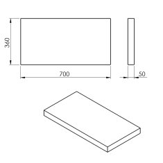 SAPHO AVICE deska 70x36cm, cement AV0767 - Sapho