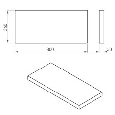 SAPHO AVICE deska 80x36cm, cement AV0867 - Sapho