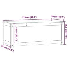 Vidaxl Úložný box černý 110 x 50 x 45,5 cm masivní borové dřevo