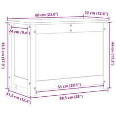 Vidaxl Úložný box černý 60x32x45,5 cm masivní borové dřevo