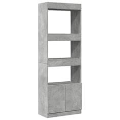 Vidaxl Skříň highboard betonově šedá 63 x 33 x 180 cm kompozitní dřevo