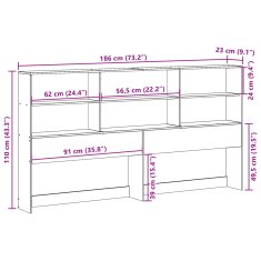 Vidaxl Čelo postele s úložným prostorem bílé 180 cm masivní borovice