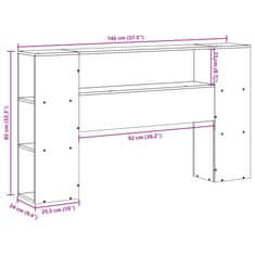 Vidaxl Čelo postele s úložným prostorem bílé 140 cm masivní borovice