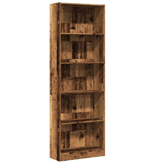 Vidaxl Knihovna old wood 60 x 24 x 176 cm kompozitní dřevo