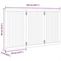 Vidaxl Zábrana pro psy skládací 3 panely černá 150 cm topolové dřevo