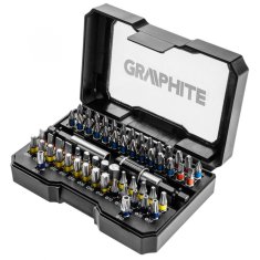 Graphite Sada bitů - křížové, ploché, imbus, torx, torx s otvorem, 60 ks - Graphite