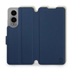 Mobiwear Knížkové flip pouzdro Soft Touch - OnePlus Nord CE 4 Lite 5G - Modré & Béžové