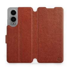 Mobiwear Knížkové flip pouzdro - OnePlus Nord CE 4 Lite 5G - C_BRP Brown&Orange